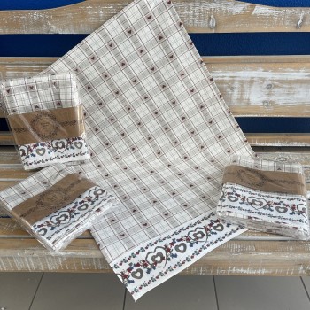 Tkaná bavlnená utierka s bordúrou, 50 x 70 cm, (1 bal/ 3 ks) Tkaná bavlnená utierka s bordúrou, 50 x 70 cm, (1 bal/ 3 ks)